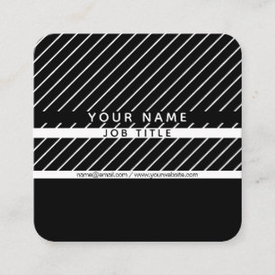 Modern Thin Striped Minimalistic Square Business Card