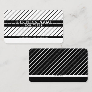 Modern Thin Striped Minimalistic White & Black Business Card
