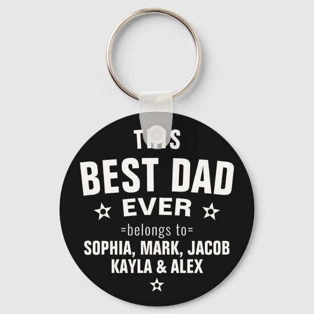Modern This BEST DAD EVER Belongs To Father's Day Keychain (Front)
