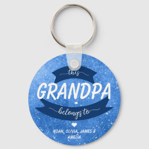 Modern This Grandpa Belongs To Father's Day Blue Keychain