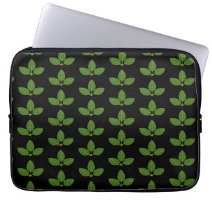 Modern Three Green Leaves Laptop Sleeve