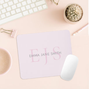 Modern Three Letter Intial Monogram Mouse Pad