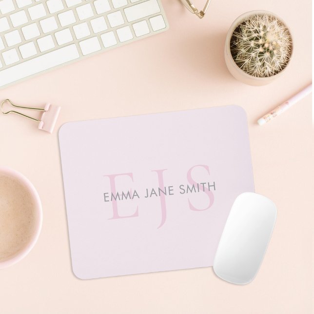 Modern Three Letter Intial Monogram Mouse Pad (Creator Uploaded)