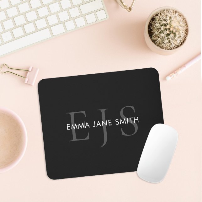 Modern Three Letter Intial Monogram Mouse Pad (Creator Uploaded)
