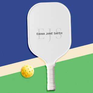 Modern Three Letter Intial Monogram Pickleball Paddle