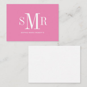 Modern three letter monogram initials name card