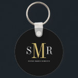 Modern three letter monogram initials name keychain<br><div class="desc">Modern three letter monogram name  initial mouse pad</div>