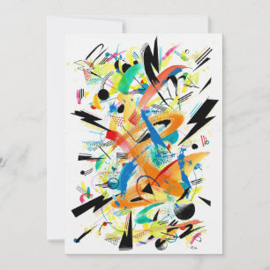 Modern thunder art invitation