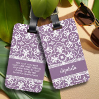Modern Tile Pattern Contact Information - orchid