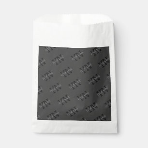 Modern Tiled Dark Grey Monogrammed Name/other Text Favour Bag