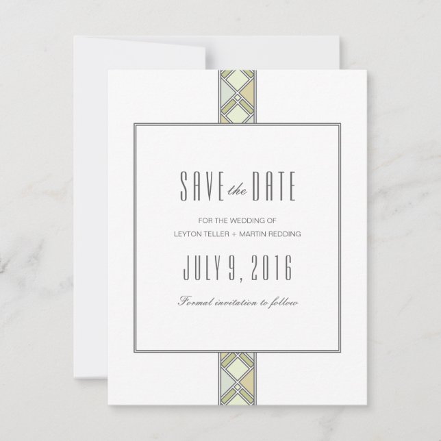 Modern Tiled Pattern Save the Date (Front)