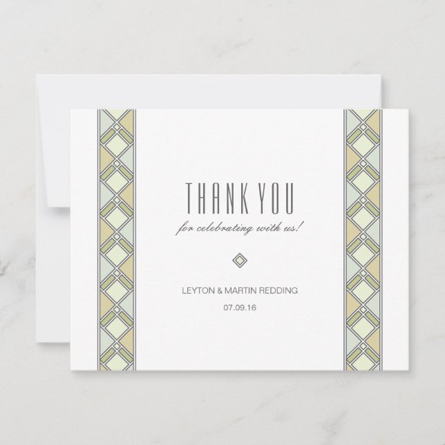 Modern Tiled Pattern Thank You Card (Front)