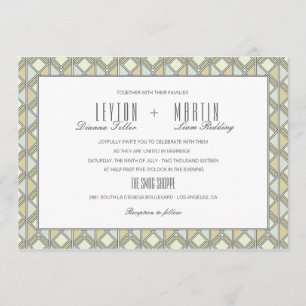 Modern Tiled Pattern Wedding Invitation