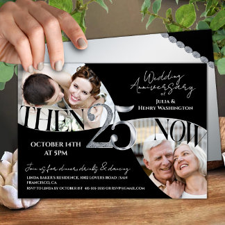 Modern Timeless 25th Wedding Anniversary Invitation