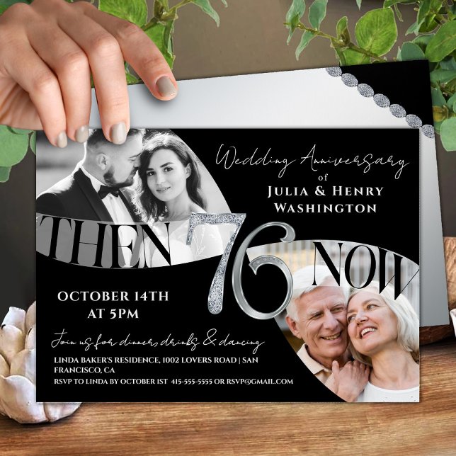 Modern Timeless 76th Wedding Anniversary Invitation (Creator Uploaded)
