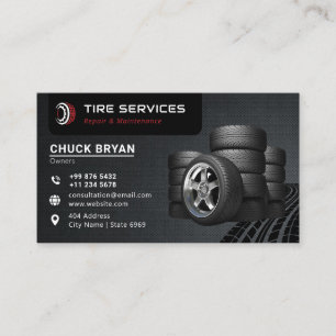 Modern Tire Services   Black  Business Card