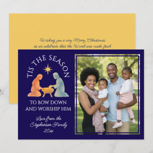Modern TIS THE SEASON Family Photo Christmas Holiday Card