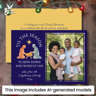 Modern TIS THE SEASON Family Photo Christmas Holiday Card