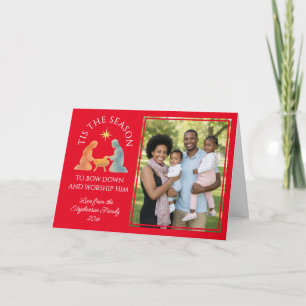 Modern TIS THE SEASON Family Photo Christmas Holiday Card