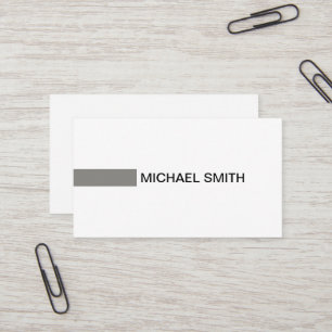 Modern Titanium Professional Plain White Business Card