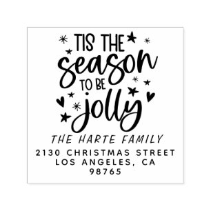 Modern To Be Jolly Family Name Return Address Self-inking Stamp