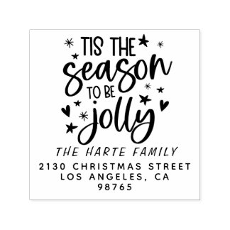Modern To Be Jolly Family Name Return Address Self-inking Stamp