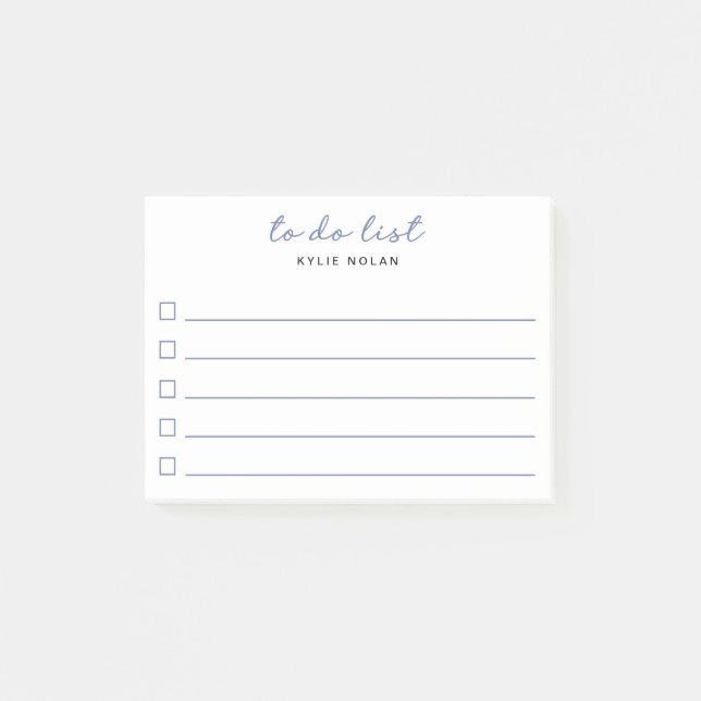 Modern To Do List Blue Checkbox Lined  Post-it Notes (Front)