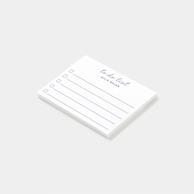 Modern To Do List Blue Checkbox Lined  Post-it Notes (Angled)