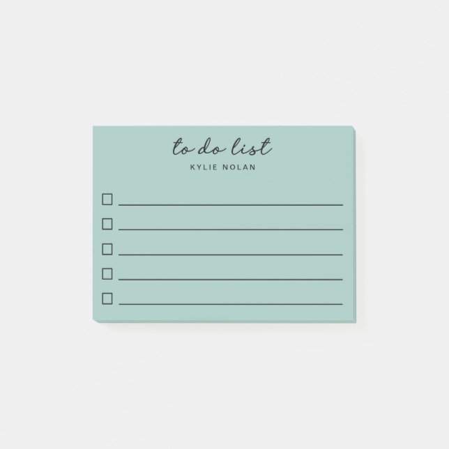 Modern To Do List Green Checkbox Lined  Post-it Notes (Front)
