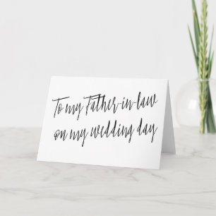 Modern "To my father-in-law on my wedding day" Card
