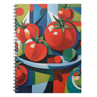 Modern Tomato Art Spiral Notebook