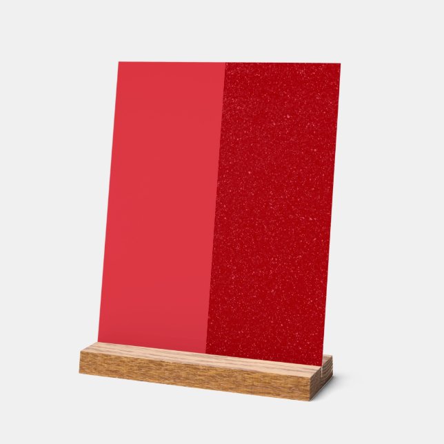 Modern Tomato Red Split Acrylic Sign – Customize (Angle)