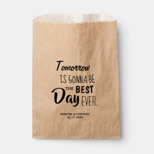 Modern Tomorrow Best Day Ever Wedding Treat Favour Bag