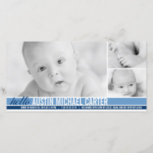 Modern Tones Baby Boy Birth Announcement