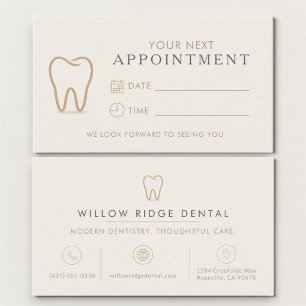Modern Tooth Dental Dentist Office Appointment Card