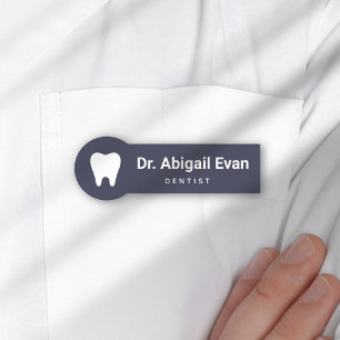 Modern Tooth Icon Professional Orthodontist Name Tag