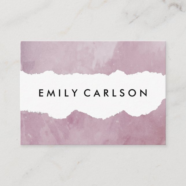 Modern Torn Grunge Business Card (Front)
