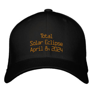 Modern Total Solar Eclipse April 8, 2024 Wool Embroidered Hat