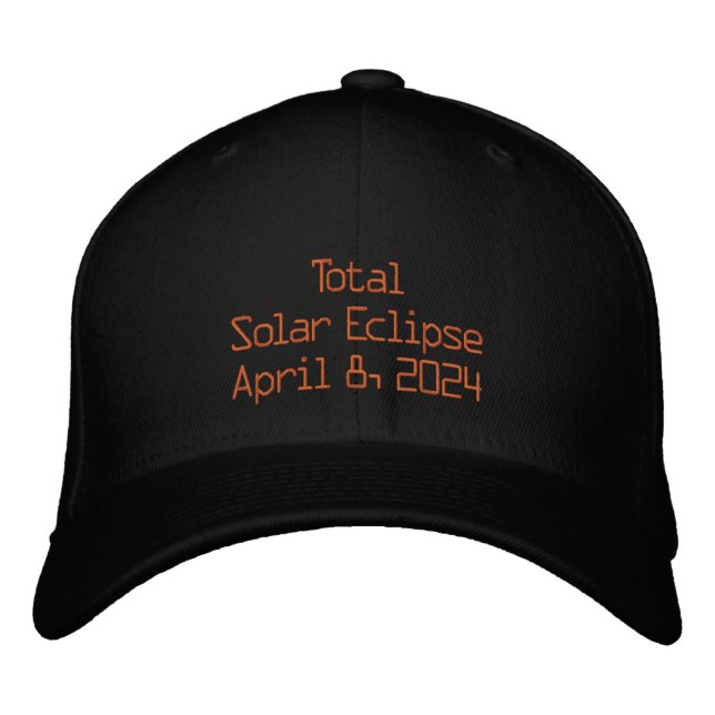 Modern Total Solar Eclipse April 8, 2024 Wool Embroidered Hat (Front)