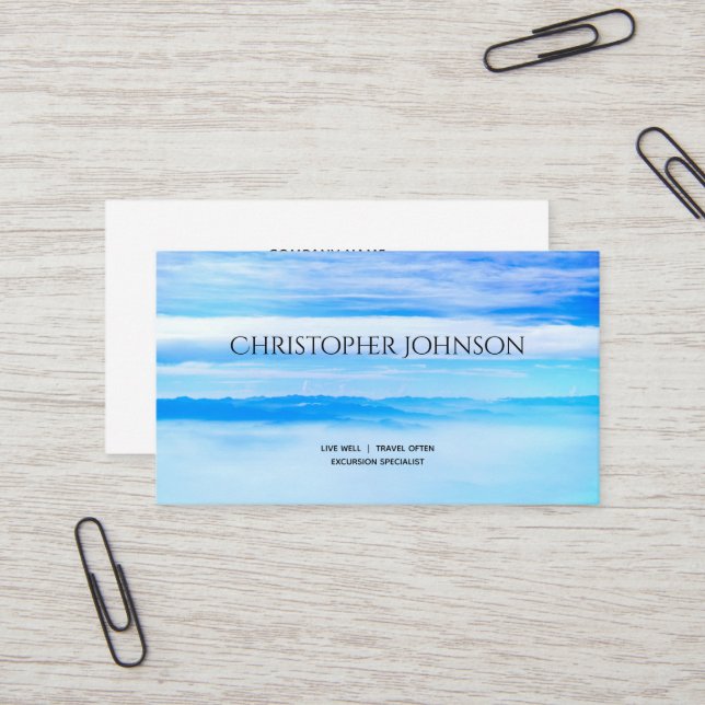 Modern Tour Operator Explorer Travel Agent Custom Business Card (Front/Back In Situ)
