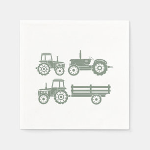 Modern Tractor Kid Birthday Party Napkin