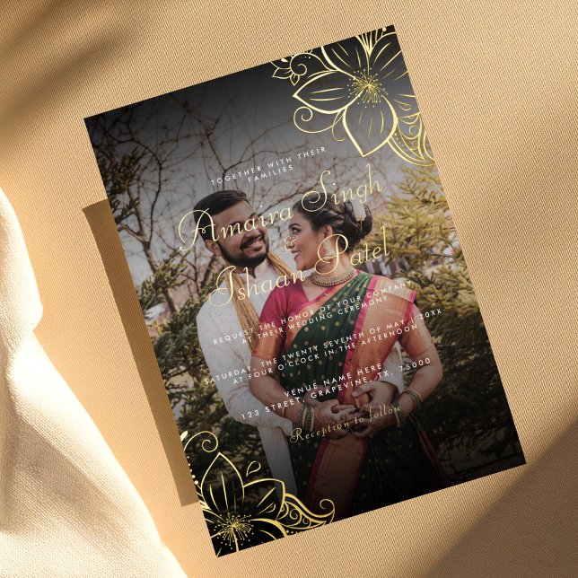 Modern Traditional Gold Mehndi Indian Wedding Real (Creator Uploaded)