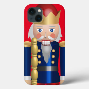 Modern traditional holly Festive nutcracker Red iPhone 13 Case