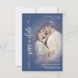 Modern Transparency Effect in Blue Engaged Photo