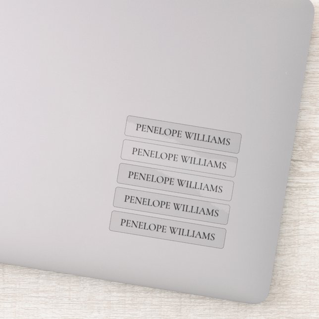 Modern Transparent Business Label – Custom Text (Detail)