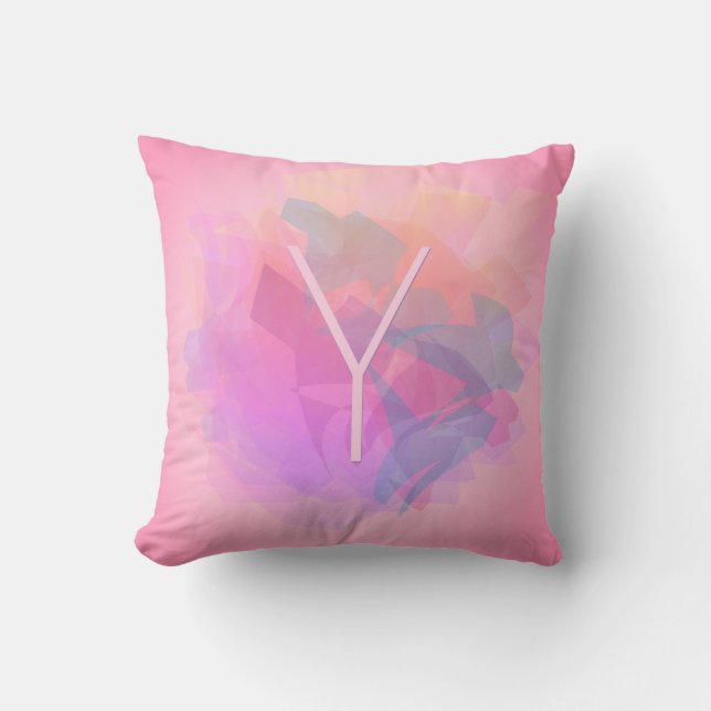 Modern Transparent Layers/Pink Pastels Throw Pillow (Front)