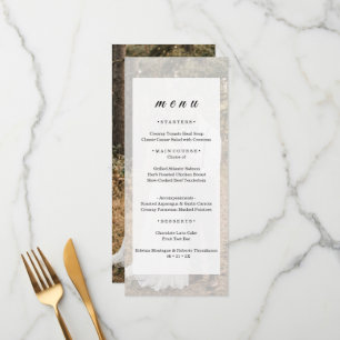 Modern Transparent Photo Background Wedding Menu