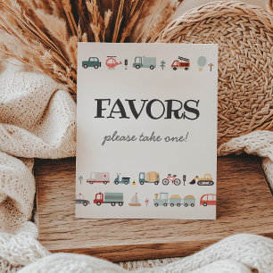 Modern transportation birthday favour sign