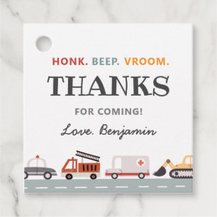 Modern Transportation Birthday Party Favour Tags