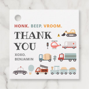 Modern Transportation Birthday Party Favour Tags